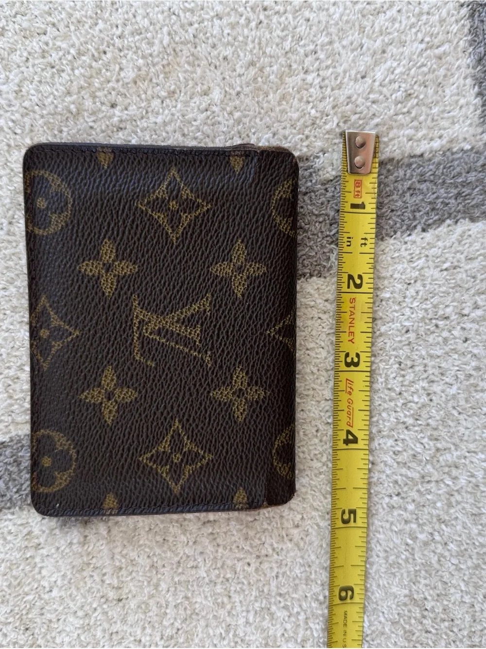 Louis Vuitton Monogram Canvas Card/Passport Sleeve in Brown and Gold